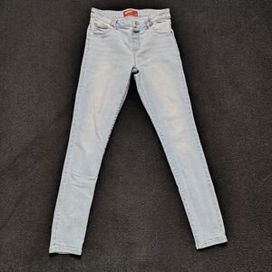 Arizona Jean Co Girls Youth Blue Light Wash Jeggings Size 16 Adjustable Waist